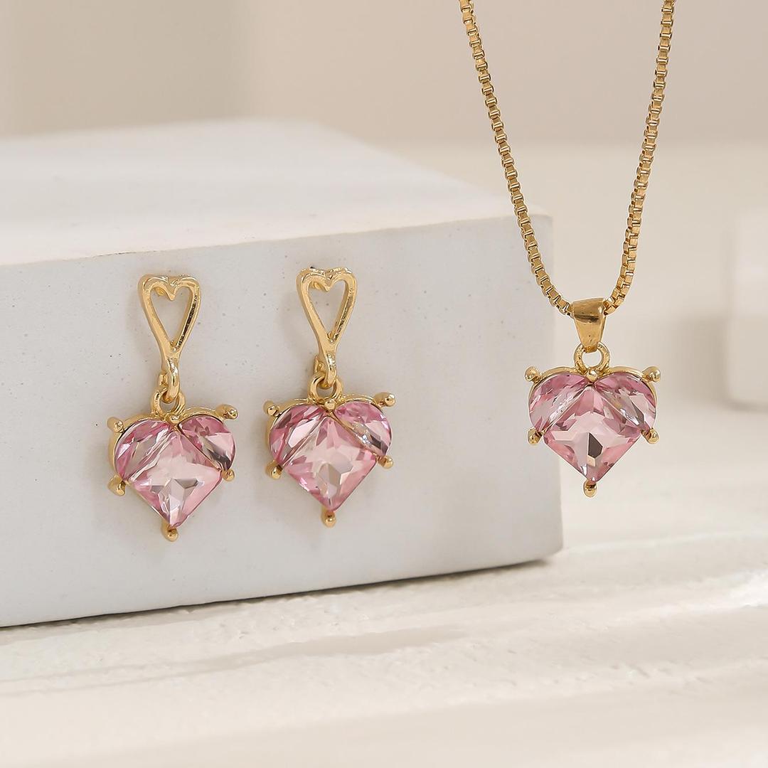 Heart Shaped Earring & Pendent Set