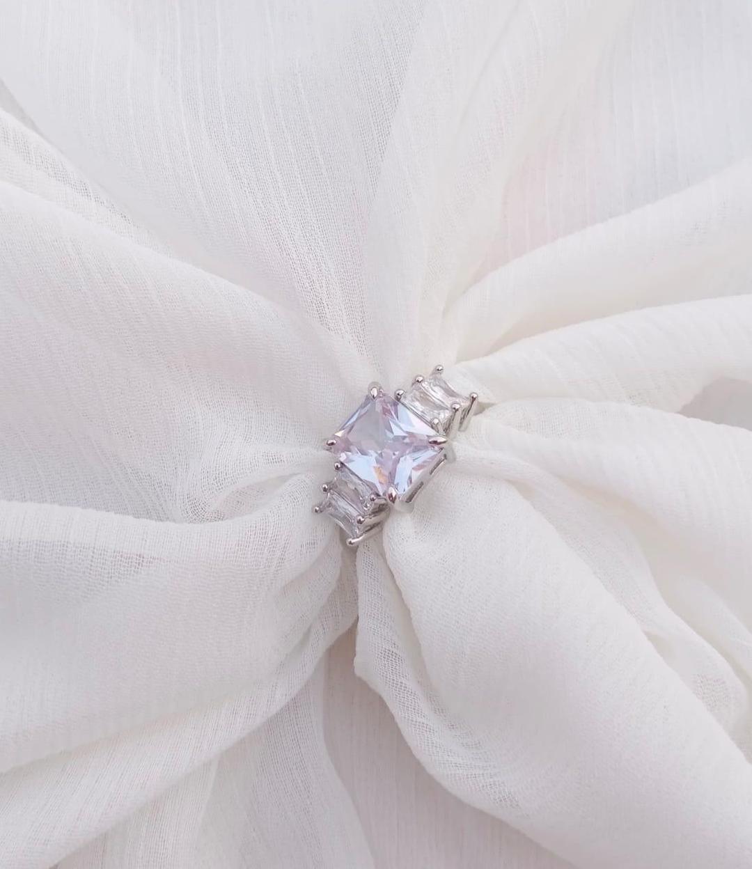 White Crystal Diamond Ring