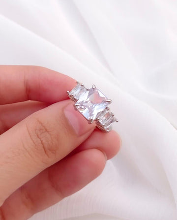 White Crystal Diamond Ring